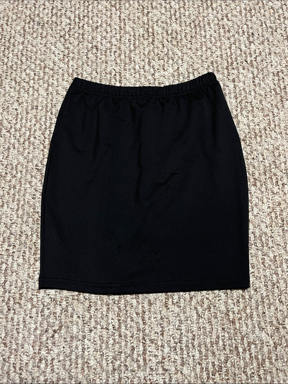 Sleek Black Pencil Skirt — Elastic Waist